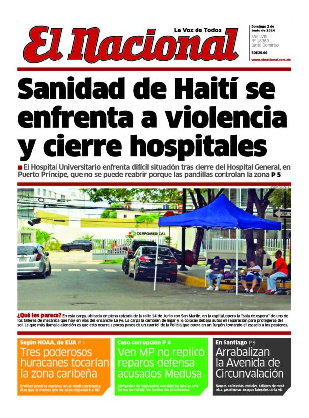 Portada Periódico El Nacional, Domingo 02 Junio, 2024