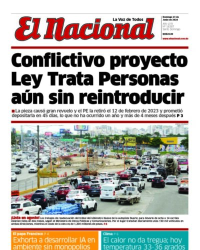 Portada Periódico El Nacional, Domingo 23 Junio, 2024