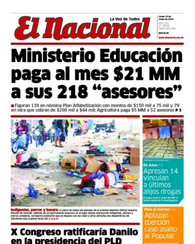 Portada Periódico El Nacional, Lunes 10 Junio, 2024
