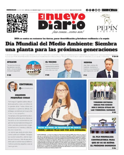 Portada Periódico El Nuevo Diario, Miércoles 05 Junio, 2024