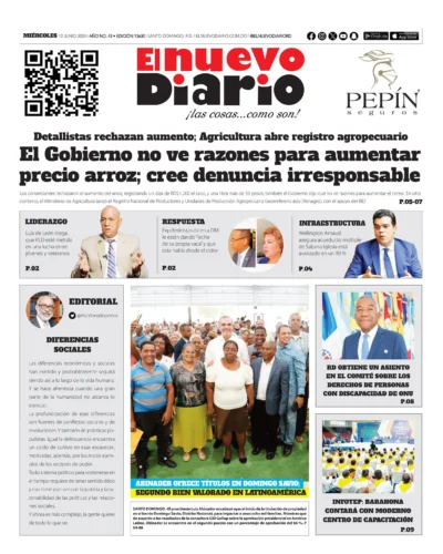 Portada Periódico El Nuevo Diario, Miércoles 12 Junio, 2024