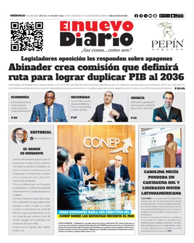 Portada Periódico El Nuevo Diario, Miércoles 19 Junio, 2024