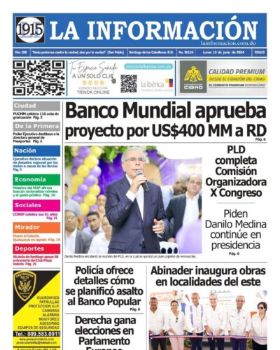 Portada Periódico La Información, Lunes 10 Junio, 2024