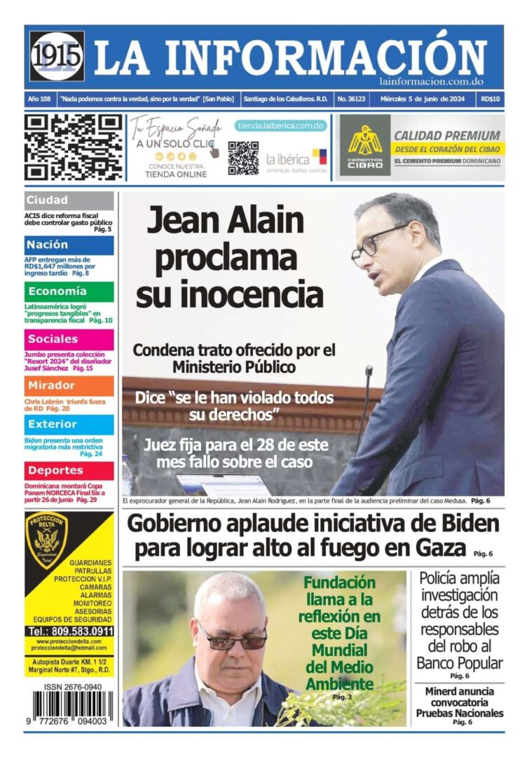 Portada Periódico La Información, Miércoles 05 Junio, 2024