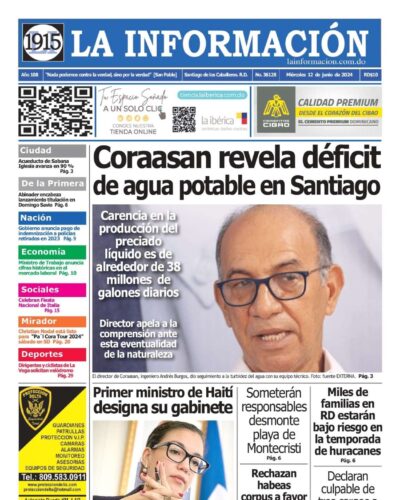 Portada Periódico La Información, Miércoles 12 Junio, 2024