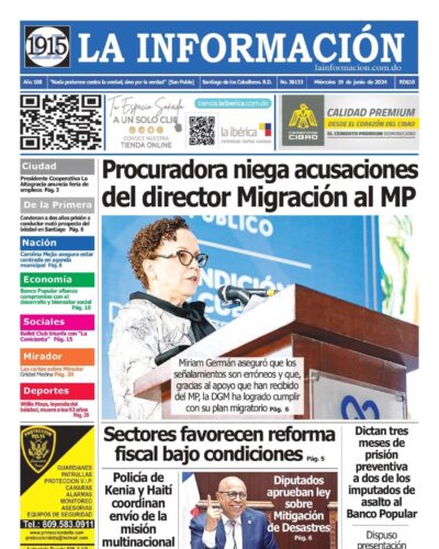 Portada Periódico La Información, Miércoles 19 Junio, 2024