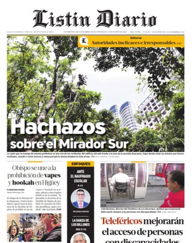 Portada Periódico Listín Diario, Jueves 20 Junio, 2024