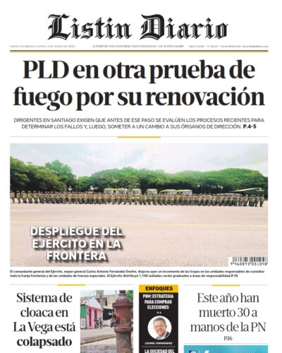 Portada Periódico Listín Diario, Lunes 03 Junio, 2024