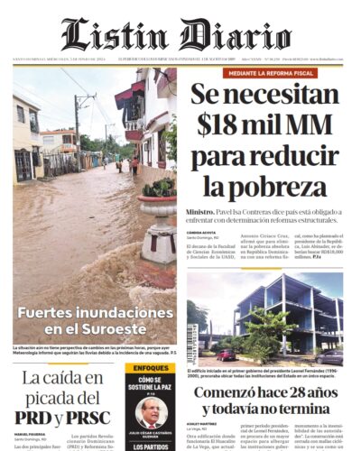 Portada Periódico Listín Diario, Miércoles 05 Junio, 2024