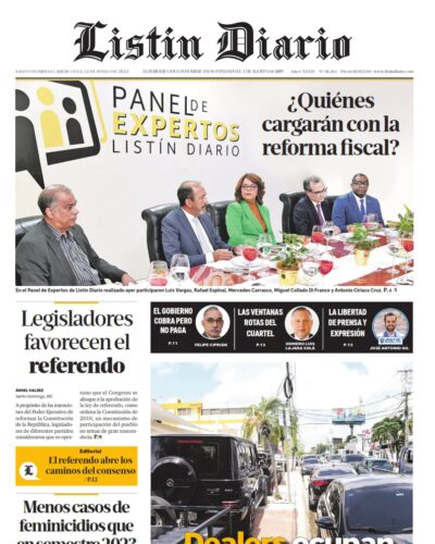 Portada Periódico Listín Diario, Miércoles 12 Junio, 2024