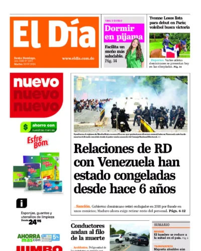 Portada Periódico El Día, Martes 30 Julio, 2024