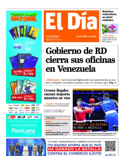 Portada Periódico El Día, Miércoles 31 Julio, 2024