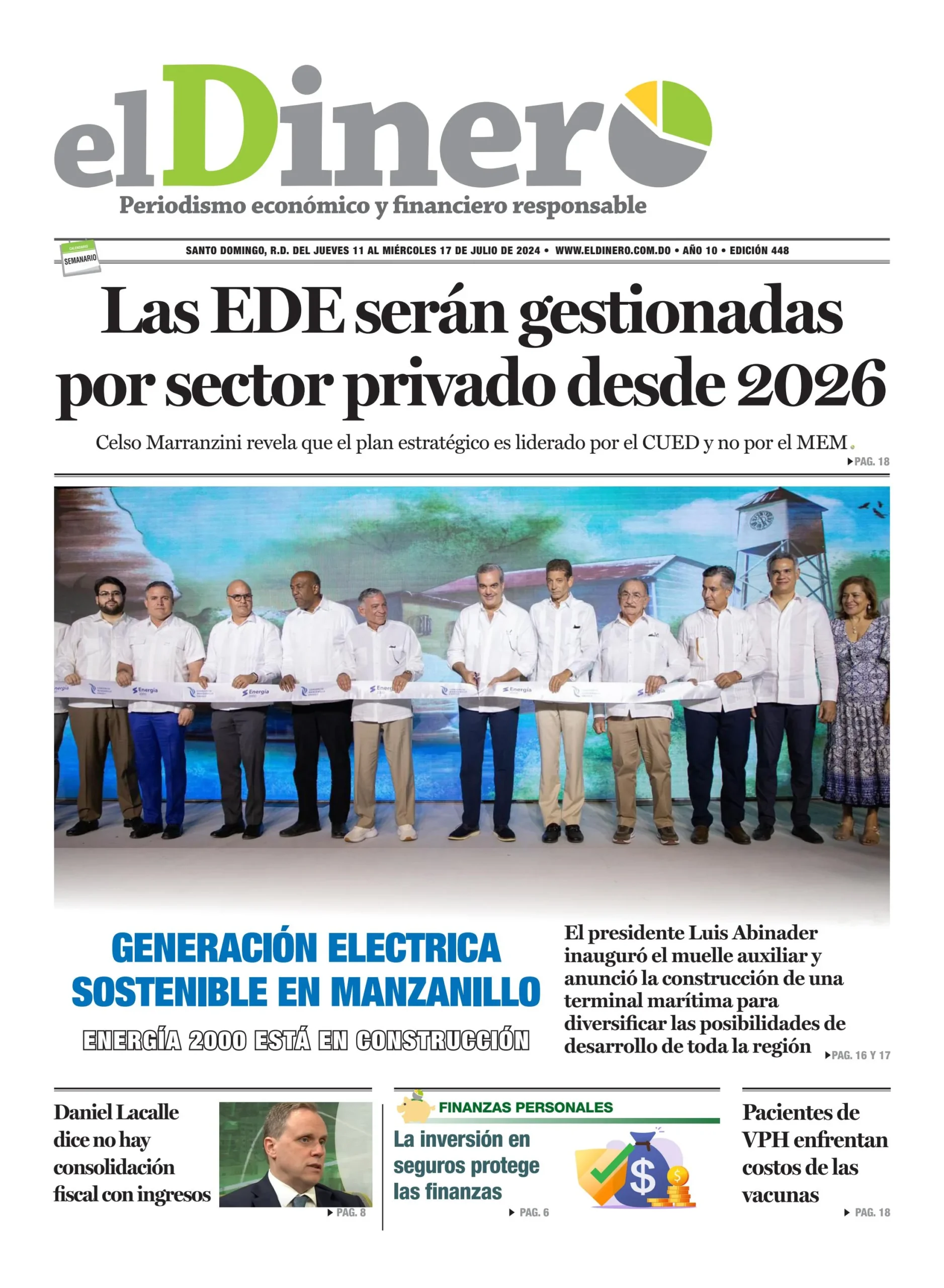 Portada Periódico El Dinero, Jueves 11 Julio, 2024