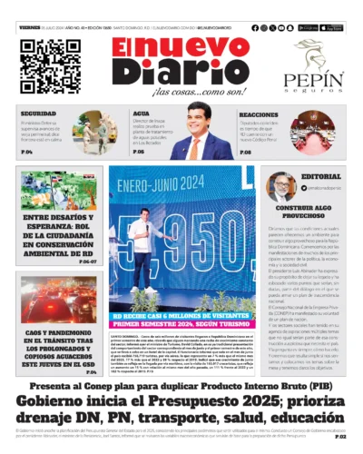 Portada Periódico El Nuevo Diario, Viernes 05 Julio, 2024