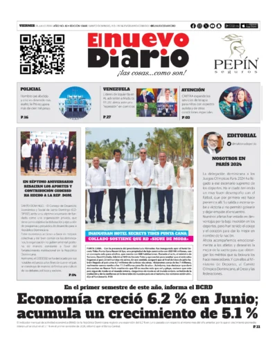 Portada Periódico El Nuevo Diario, Viernes 26 Julio, 2024