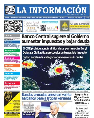Portada Periódico La Información, Martes 02 Julio, 2024