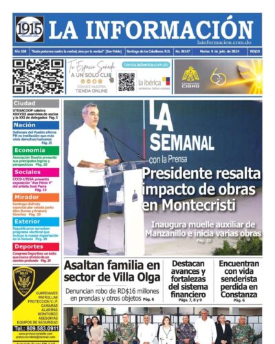 Portada Periódico La Información, Martes 09 Julio, 2024