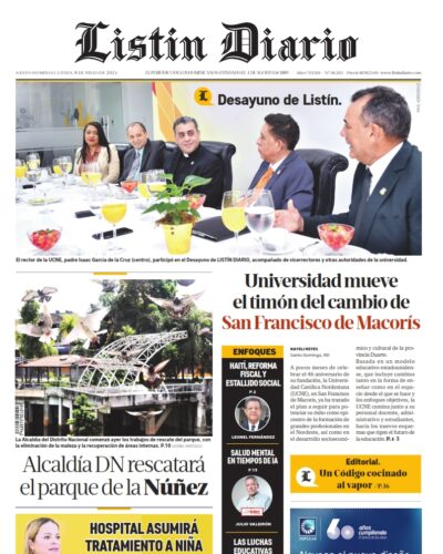 Portada Periódico Listín Diario, Lunes 08 Julio, 2024