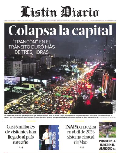 Portada Periódico Listín Diario, Viernes 05 Julio, 2024