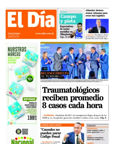 Portada Periódico El Día, Jueves 01 Agosto, 2024