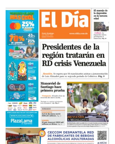 Portada Periódico El Día, Lunes 12 Agosto, 2024