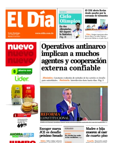 Portada Periódico El Día, Martes 13 Agosto, 2024