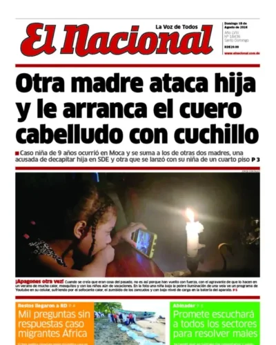 Portada Periódico El Nacional, Domingo 18 Agosto, 2024