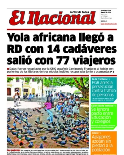 Portada Periódico El Nacional, Domingo 25 Agosto, 2024