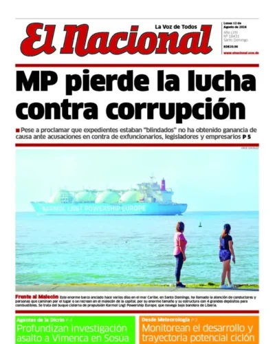 Portada Periódico El Nacional, Lunes 12 Agosto, 2024