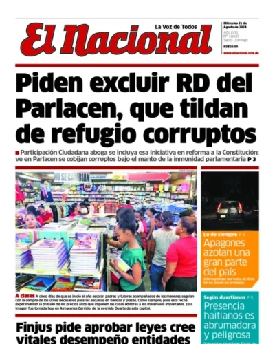 Portada Periódico El Nacional, Miércoles 21 Agosto, 2024