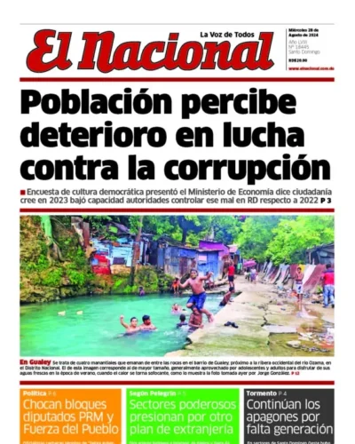 Portada Periódico El Nacional, Miércoles 28 Agosto, 2024