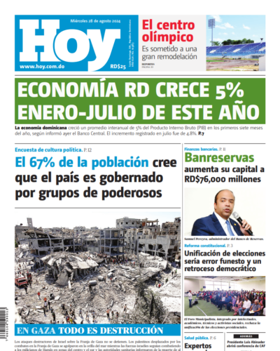 Portada Periódico Hoy, Miércoles 28 Agosto, 2024