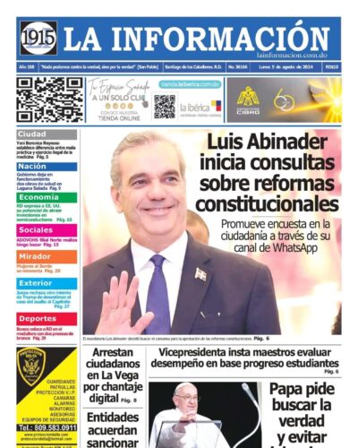 Portada Periódico La Información, Lunes 05 Agosto, 2024