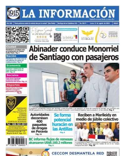 Portada Periódico La Información, Lunes 12 Agosto, 2024