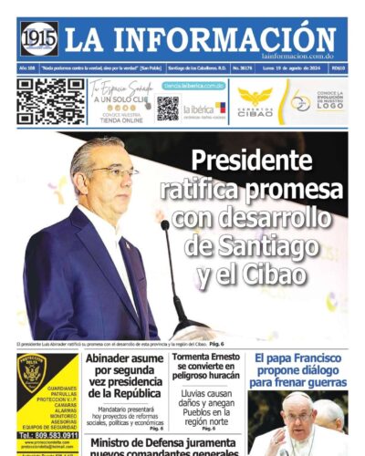 Portada Periódico La Información, Lunes 19 Agosto, 2024