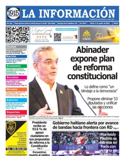 Portada Periódico La Información, Martes 06 Agosto, 2024