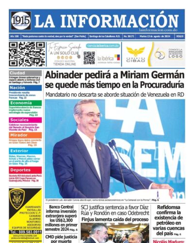 Portada Periódico La Información, Martes 13 Agosto, 2024