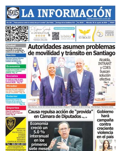 Portada Periódico La Información, Miércoles 28 Agosto, 2024