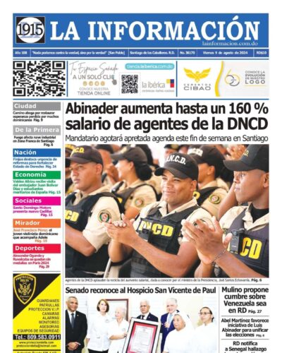 Portada Periódico La Información, Viernes 09 Agosto, 2024