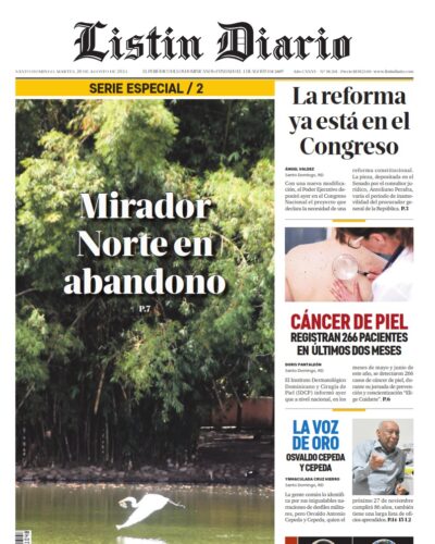 Portada Periódico Listín Diario, Martes 20 Agosto, 2024