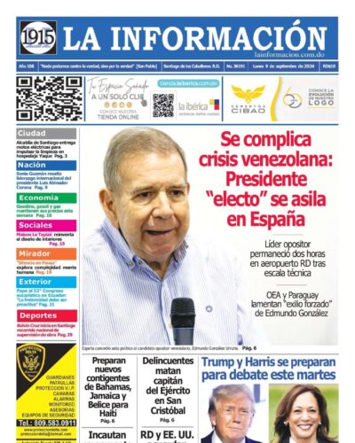 Portada Periódico La Información, Lunes 09 Septiembre, 2024