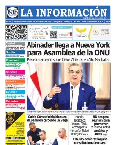 Portada Periódico La Información, Lunes 23 Septiembre, 2024