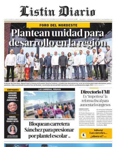 Portada Periódico Listín Diario, Miércoles 11 Septiembre, 2024