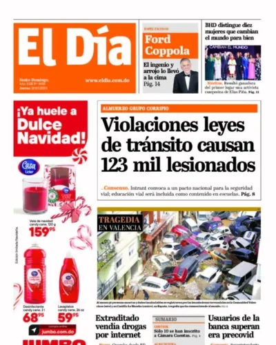 Portada Periódico El Día, Jueves 31 Octubre, 2024