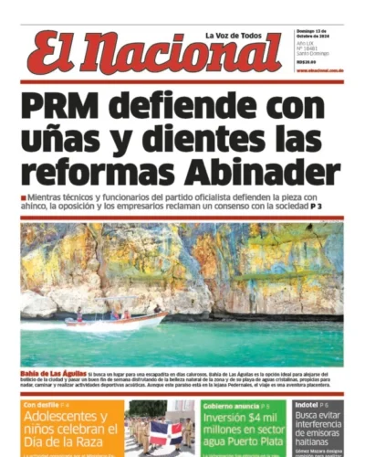 Portada Periódico El Nacional, Domingo 13 Octubre, 2024