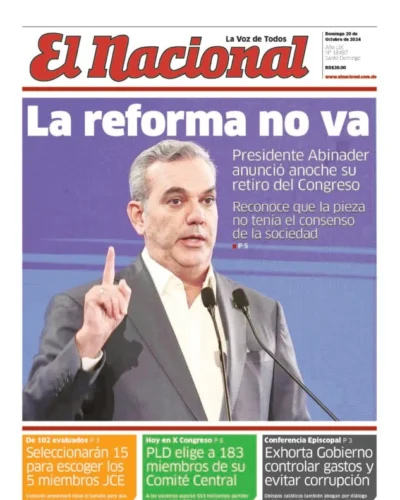 Portada Periódico El Nacional, Domingo 20 Octubre, 2024