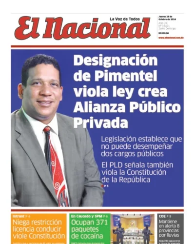 Portada Periódico El Nacional, Jueves 24 Octubre, 2024