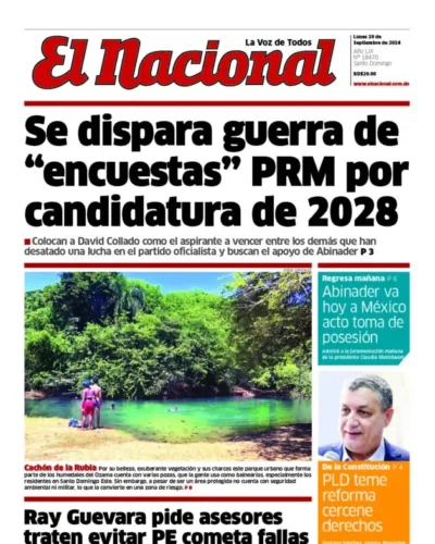 Portada Periódico El Nacional, Lunes 30 Septiembre, 2024