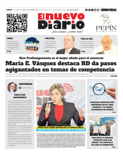 Portada Periódico El Nuevo Diario, Lunes 07 Octubre, 2024