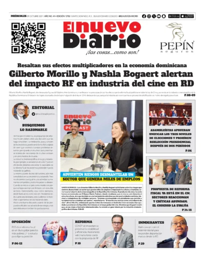 Portada Periódico El Nuevo Diario, Miércoles 09 Octubre, 2024